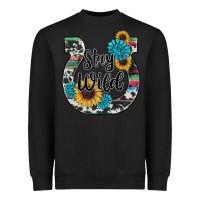 Black western stay wild horsesho Heavyweight Sweatshirt - RanaPortraitStore