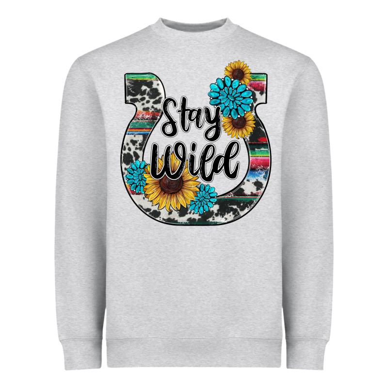 Western Stay Wild Horsesho Heavyweight Sweatshirt by RanaPortraitStore | Teevron