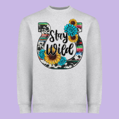 Western Stay Wild Horsesho Heavyweight Sweatshirt Designed By Ranaportraitstore