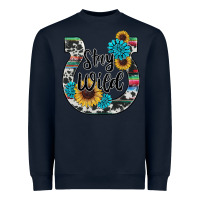 Navy western stay wild horsesho Heavyweight Sweatshirt - RanaPortraitStore