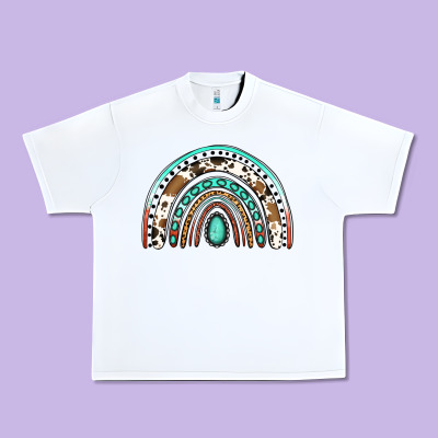Blessed Western Rainbow Urban Heavy Tee Designed By Jasminsmagicworld
