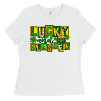 St Patricks Day Lucky And Blessed Ladies Tee | Teevron