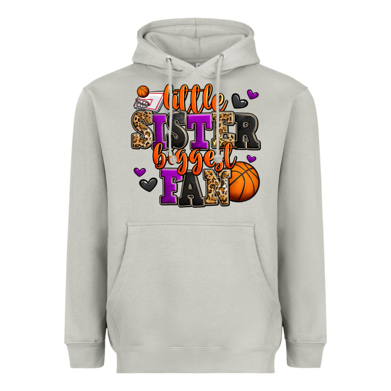 Little Sister Biggest Fan Basketball Heavyweight Hoodie by Jasminsmagicworld | Teevron
