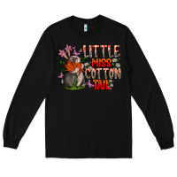 Black Little Miss Cotton Tail Long Sleeve Tee - CowhideDigitalArt