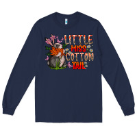 Navy Little Miss Cotton Tail Long Sleeve Tee - CowhideDigitalArt