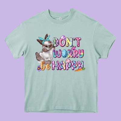 Don't Worry Be Happy Easter Heavy Core Tee Designed By Cowgirlartshop