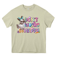 Mossy Don't worry be happy Easter Heavy Core Tee - CowGirlArtShop