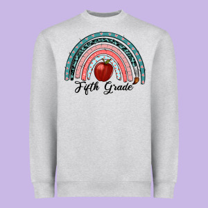 Fifth Grade Rainbow Heavyweight Sweatshirt Designed By Ranaportraitstore