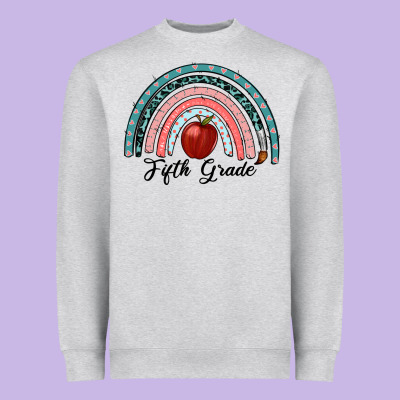Fifth Grade Rainbow Heavyweight Sweatshirt Designed By Ranaportraitstore