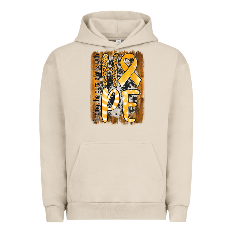 Finding The Cure Starts With Hope Childhood Cancer Awareness  With Bac Urban Hoodie by Jasminsmagicworld | Teevron