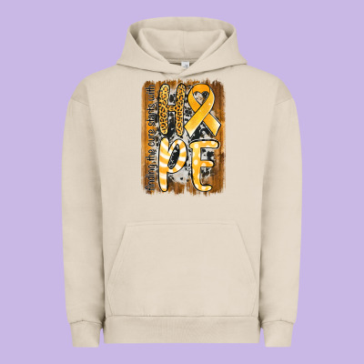 Finding The Cure Starts With Hope Childhood Cancer Awareness  With Bac Urban Hoodie Designed By Jasminsmagicworld