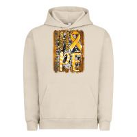 Pigment French Oak finding the cure starts with hope childhood cancer awareness  with bac Urban Hoodie - Jasminsmagicworld