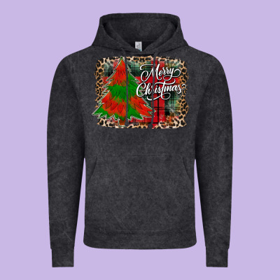 Merry Christmas Trees Vintage Hoodie Designed By Cowhidedigitalart