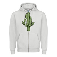 Dove Grey cactus Zipper Hoodie - JahusDesignShop