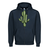 Navy cactus Zipper Hoodie - JahusDesignShop