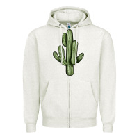 Oatmeal Heather cactus Zipper Hoodie - JahusDesignShop