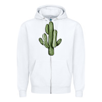 White cactus Zipper Hoodie - JahusDesignShop