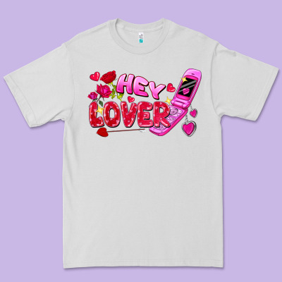 Hey Lover Flip Phone Valentine's Day Premium Tee Designed By Fadigitalartstudio