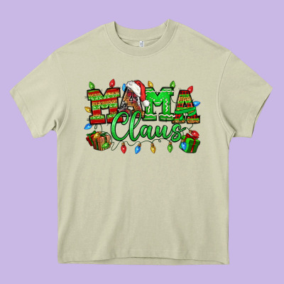 Mama Claus Christmas Lights And Gifts Mother's Day Heavy Core Tee Designed By Howdyjamesfarm