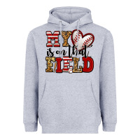 Heather Grey my heart is on that field baseball Heavyweight Hoodie - Jasminsmagicworld