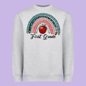 First Grade Rainbow Heavyweight Sweatshirt Designed By Ranaportraitstore
