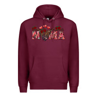 Burgundy valentine's day mama black highland cow Premium Hoodie - RanaPortraitStore