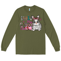 Army Green Little Miss Cotton Tail Long Sleeve Tee - CowhideDigitalArt