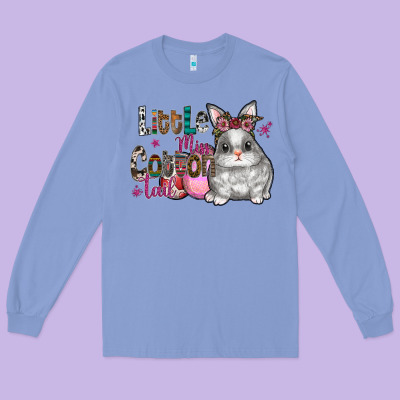Little Miss Cotton Tail Long Sleeve Tee Designed By Cowhidedigitalart