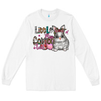 White Little Miss Cotton Tail Long Sleeve Tee - CowhideDigitalArt