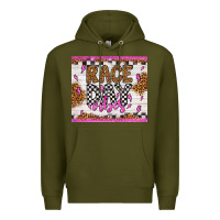 Army Green race day vibes Premium Hoodie - Artiststas