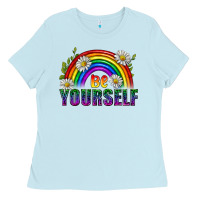 Baby Blue Be Yourself Pride Lgbtq Ladies Tee - BundleAndBundleShop