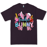Plum Easter Teacher bunny Premium Tee - OliviaCreatesArt