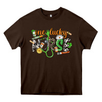 Chocolate Brown One lucky Nurse St. Patrick's Day Heavy Core Tee - CowGirlArtShop