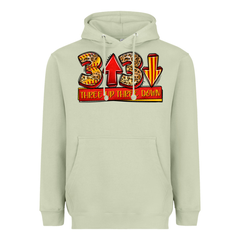 Three Up Three Down Softball Heavyweight Hoodie by Jasminsmagicworld | Teevron