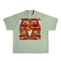 Oil Green bull skull cactus seamless pattern Urban Heavy Tee - BundleAndBundleShop