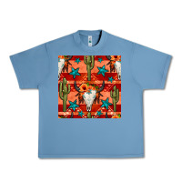 Pebble Blue bull skull cactus seamless pattern Urban Heavy Tee - BundleAndBundleShop