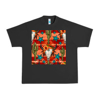 Pigment Black bull skull cactus seamless pattern Urban Heavy Tee - BundleAndBundleShop