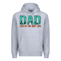 Heather Grey dad life is the best life Premium Hoodie - Artiststas