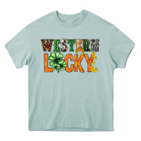 Arona Western lucky with clover St. Patricks day Heavy Core Tee - HowdyJamesFarm