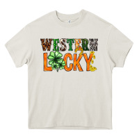Western Lucky With Clover St. Patricks Day Heavy Core Tee | Teevron