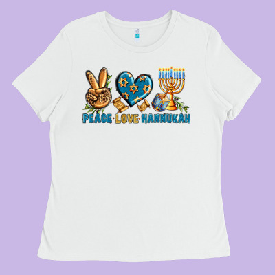 Peace Love Hannukah Ladies Tee Designed By Bundleandbundleshop