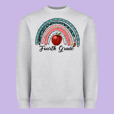 Fourth Grade Rainbow Heavyweight Sweatshirt Designed By Ranaportraitstore