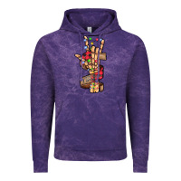 Cloud Purple merry christmas skeleton hand Vintage Hoodie - CowhideDigitalArt