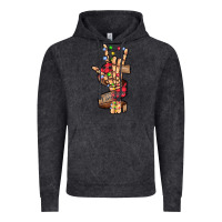 Vintage Black merry christmas skeleton hand Vintage Hoodie - CowhideDigitalArt