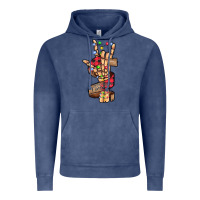 Vintage Denim merry christmas skeleton hand Vintage Hoodie - CowhideDigitalArt