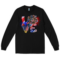 Black patriotic Love Long Sleeve Tee - CowhideDigitalArt