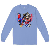 Colony Blue patriotic Love Long Sleeve Tee - CowhideDigitalArt