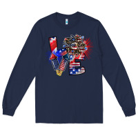 Navy patriotic Love Long Sleeve Tee - CowhideDigitalArt