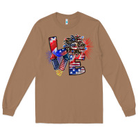 Toasted Coconut patriotic Love Long Sleeve Tee - CowhideDigitalArt