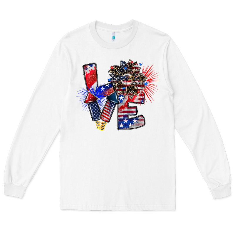 Patriotic Love Long Sleeve Tee by CowhideDigitalArt | Teevron